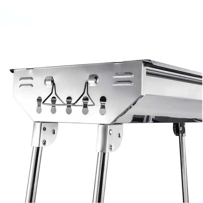 Barbecue portable pliable en acier inoxydable, grand barbecue au charbon de bois, barbecue familial pour le camping en plein air, barbecue de jardin