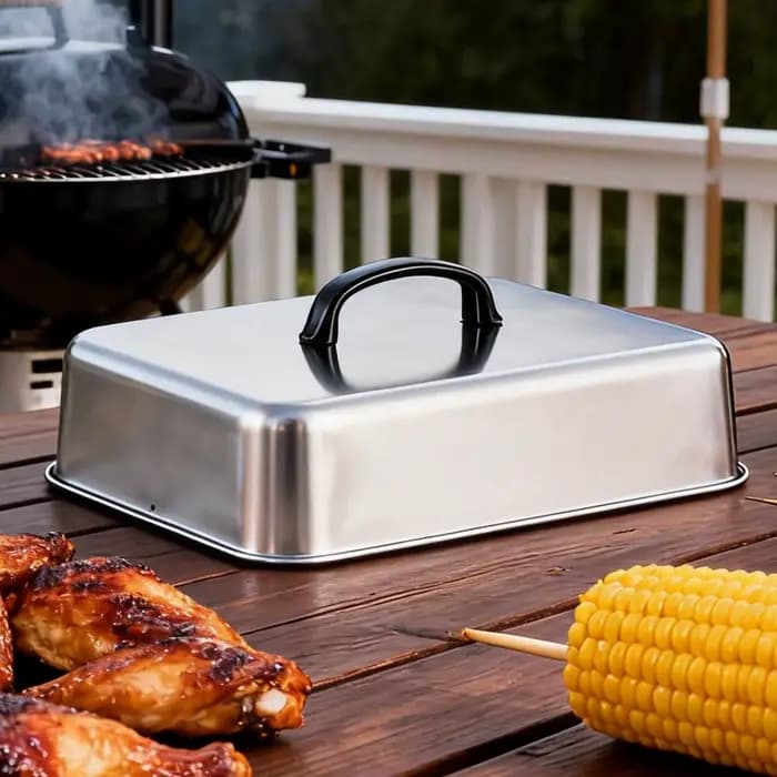 Couvercle de poêle en acier inoxydable pour barbecue