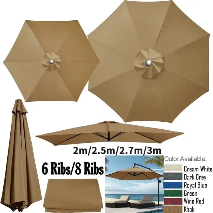 Parasol remplaçable en tissu supérieur pour jardin