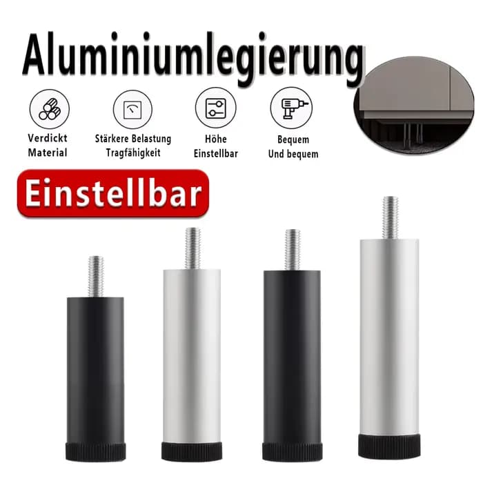 M8 ~ M10 1 pièces pieds de meubles réglables pieds de Table en alliage d'aluminium pour meuble TV, a