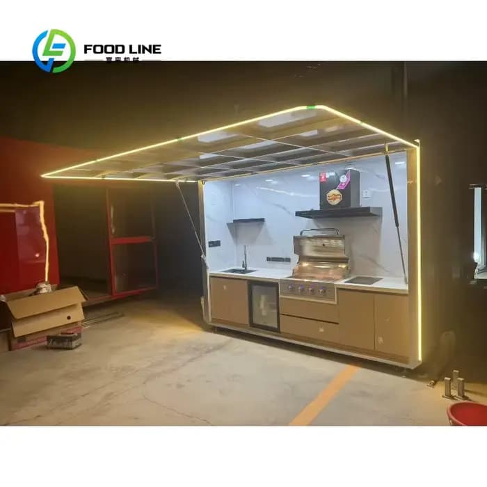 Chariot de cuisine de camping extérieur haut de gamme personnalisé, table pliable, rangement multifonctionnel, mobilier de pique-nique et de jardin mobile