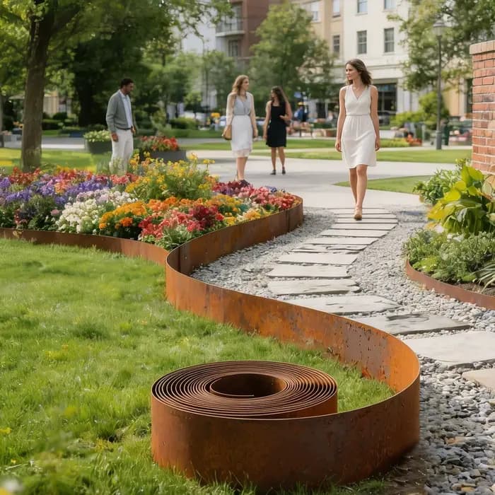 Bordure de jardin moderne en acier