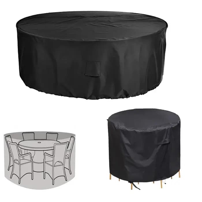 Différentes tailles extérieur jardin Patio grand rond étanche meubles protecteur Table chaise ensemble poussière