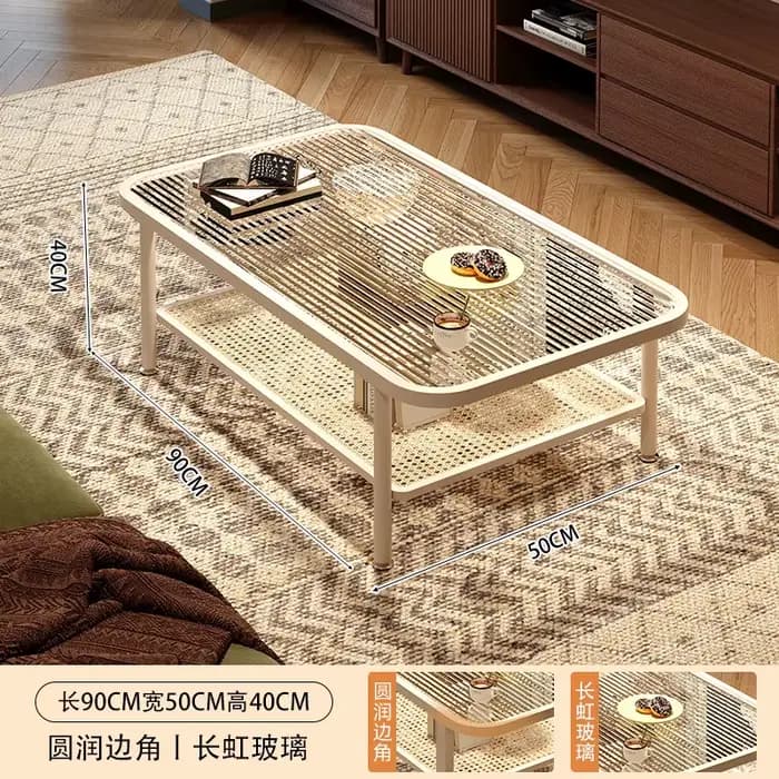 Table basse noire moderne en verre, table basse élégante pour canapé, plateau de table basse, meuble