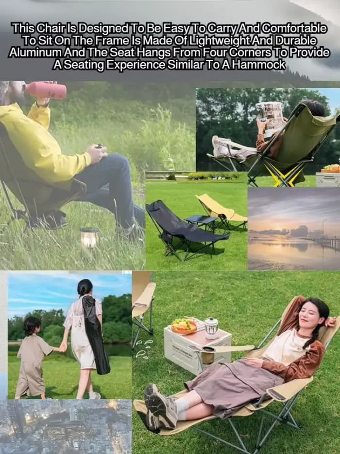Chaise de camping portable d'extérieur confortable