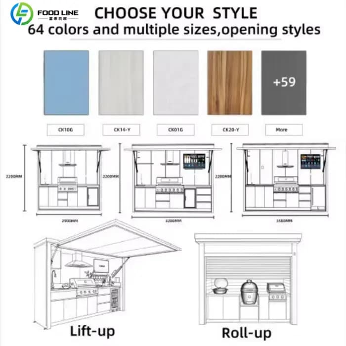Pergola de cuisine extérieure complète en acier inoxydable avec grill tout-en-un pour patio et jardin