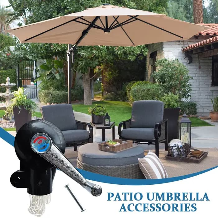Manivelle de rechange antidérapante pour parasol d'extérieur avec cordon
