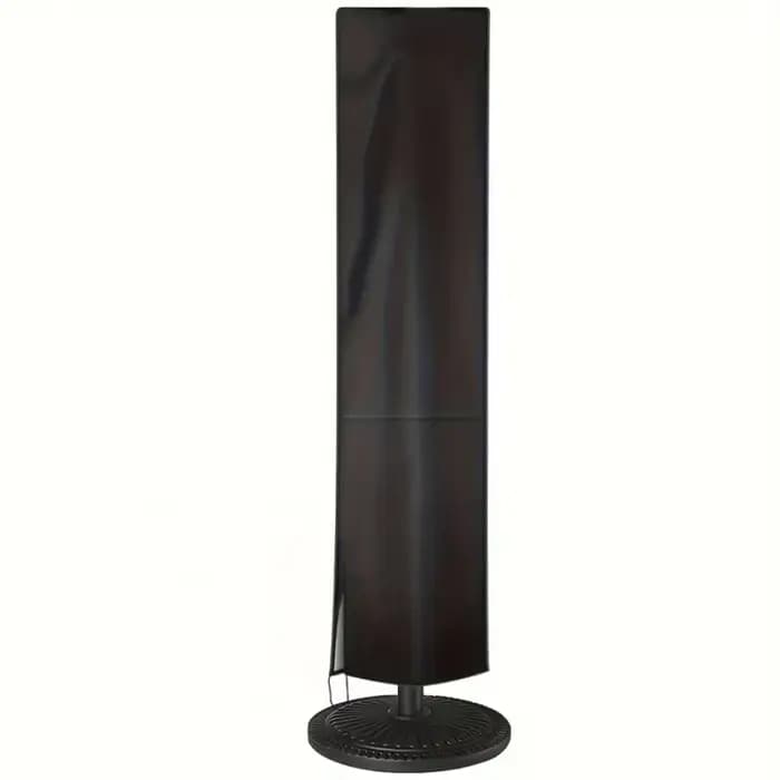 Housse de parasol de patio noire imperméable, résistante au vent et aux UV, avec fermeture éclair pour la protection des parasols de jardin en extérieur