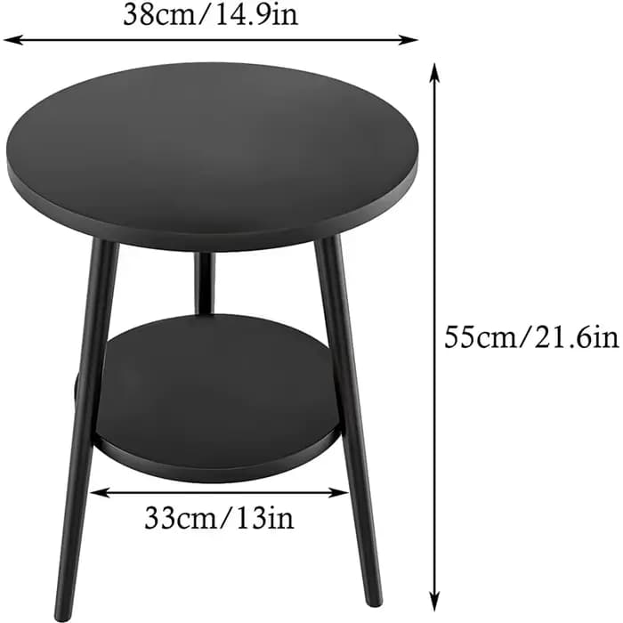 Table d'appoint Table de chevet ronde Table de chevet blanche à 2 niveaux Table d'appoint moderne Ta