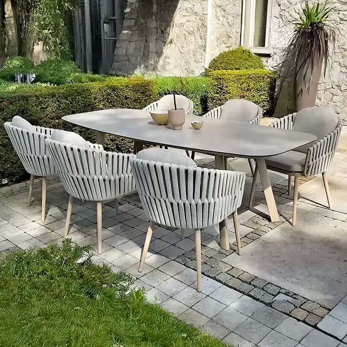 Tables et chaises d'extérieur, mobilier haut de gamme pour cour, résistant à l'eau, protection solai