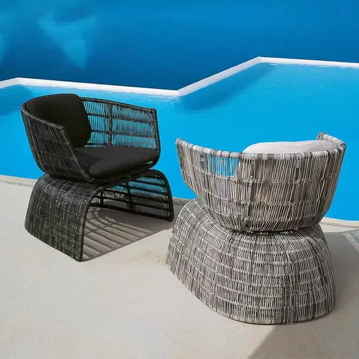 Ensembles de jardin en aluminium, meubles d'extérieur, chaise de Patio empilable en maille et Table