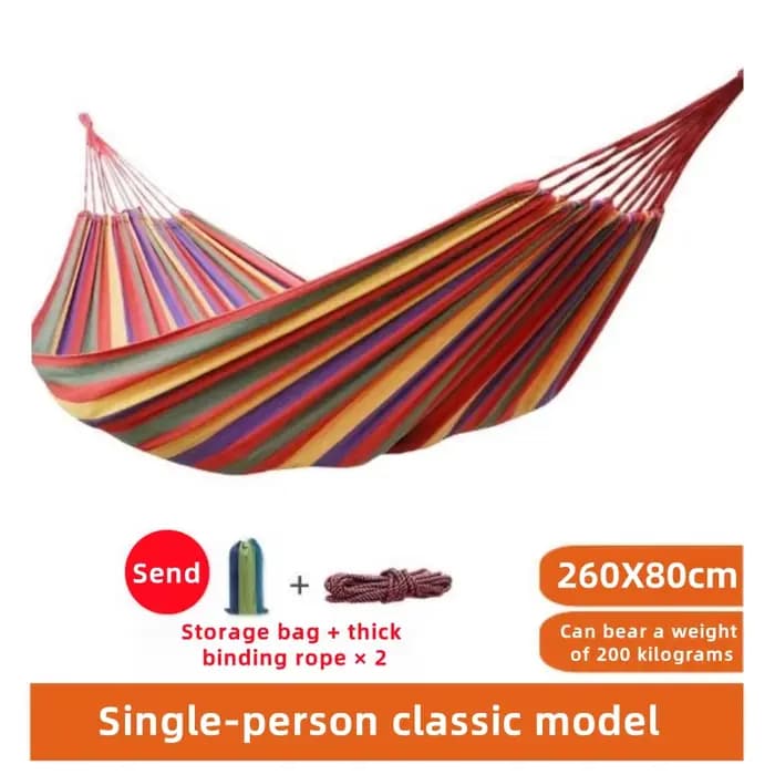 Hamac en toile d'extérieur - Hamac portable pour deux personnes, intérieur/extérieur, en corde - Dur