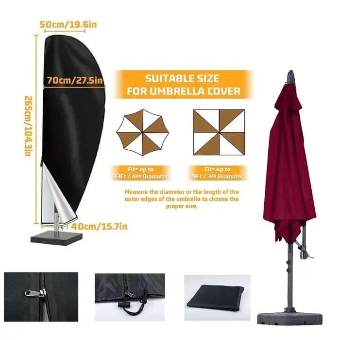 Housse de parasol de patio en tissu Oxford 420D