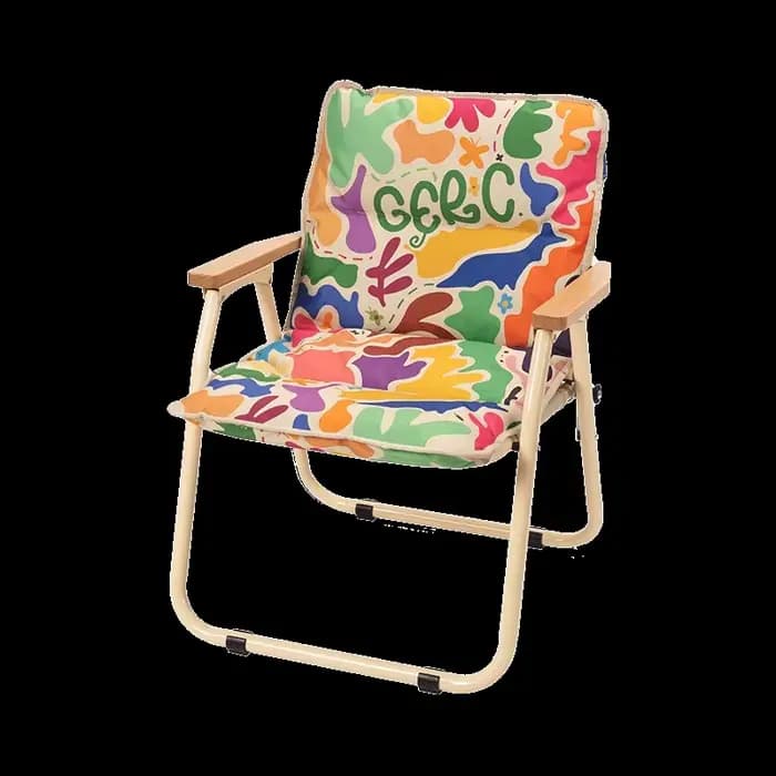 GERC Double chaise pliante extérieure en aluminium pique-nique Camping Portable dossier tabouret de