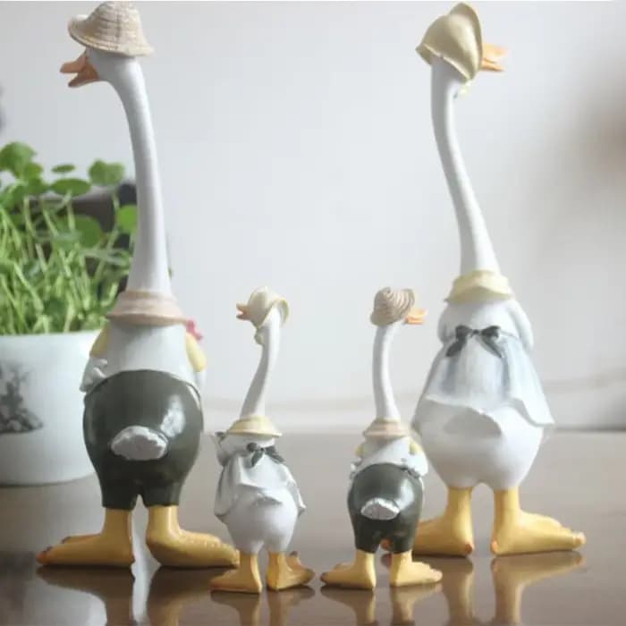Statue de jardin en résine, figurines de canards, famille de canards, ornements de cour, œuvres d'art, sculptures d'animaux, décoration moderne pour la maison