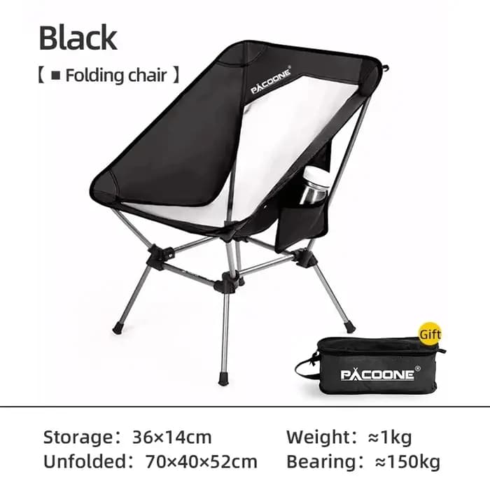 PACOONE voyage ultraléger chaise pliante détachable Portable lune chaise en plein air Camping pêche chaise plage randonnée pique-nique siège