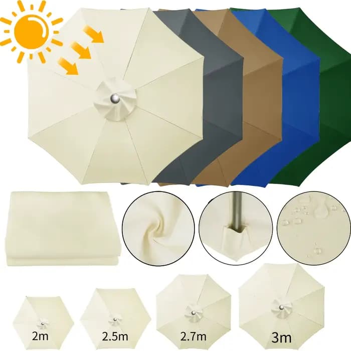 Parasol remplaçable, tissu supérieur pour jardin