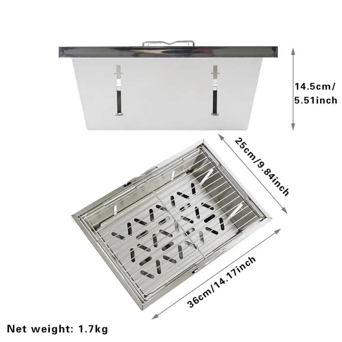 Barbecue pliable Pandatour Camping IGT 1 unité, en acier inoxydable, facile à installer, amovible et portable pour la randonnée
