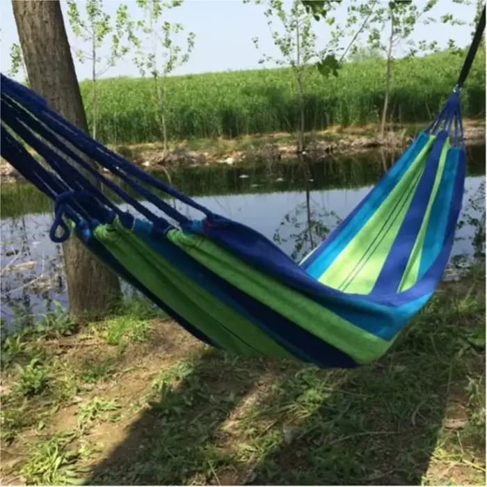 2025 simple large toile épaisse hamac Camping en plein air sac à dos loisirs balançoire Portable lit suspendu dormir