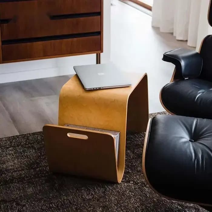 Table basse nordique minimaliste, pièce maîtresse chic en bois massif, idéale pour les salons et les