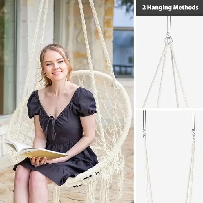 Chaise de hamac en macramé