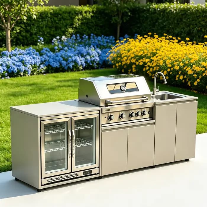 Cuisine extérieure professionnelle en acier inoxydable pour jardin et patio