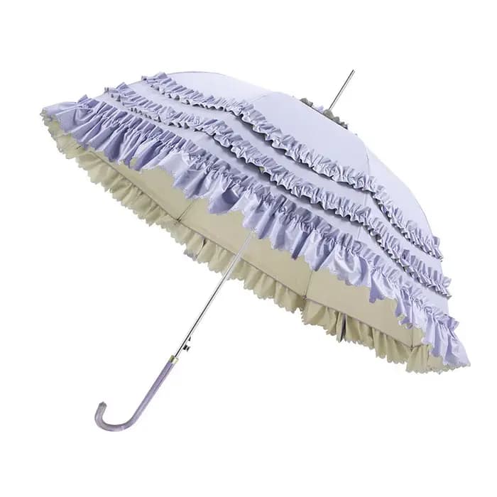 Parasol droit à 8 baleines multi-couches à volants