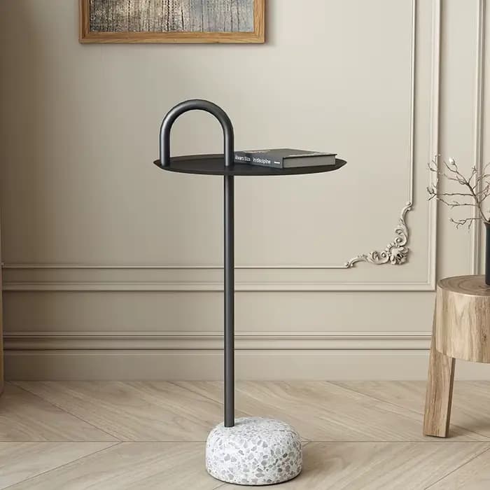Table d'appoint nordique moderne avec Base en pierre, Table d'appoint de luxe pour salon, canapé cré