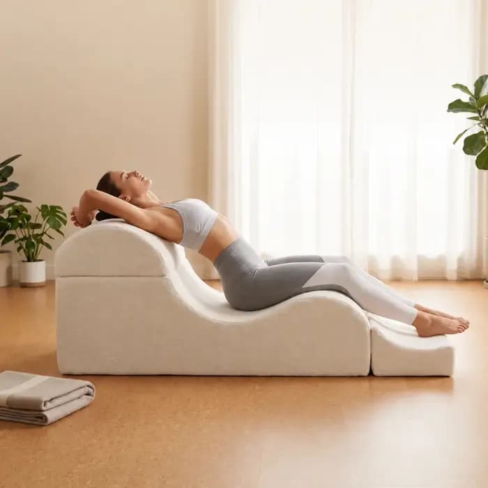 Chaise longue convertible multifonctionnelle, canapé inclinable, banc pliant de chevet, idéale pour la relaxation et le yoga dans la chambre à coucher