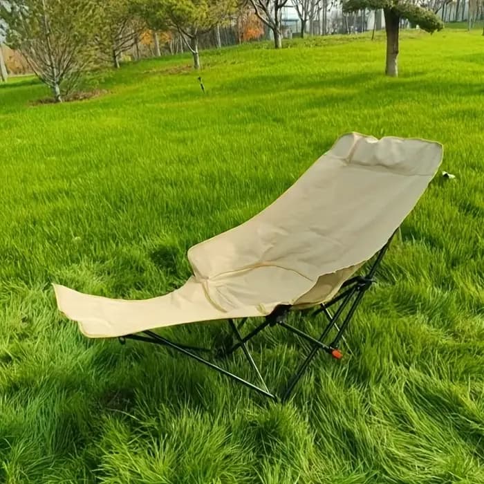Chaise de plage pliable robuste de 300 livres avec hauteur réglable et dossier croisé