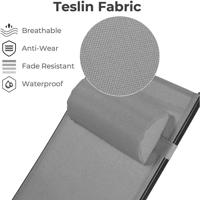 Ensemble de chaises longues inclinables en aluminium avec dossier réglable, chaise inclinable de tab