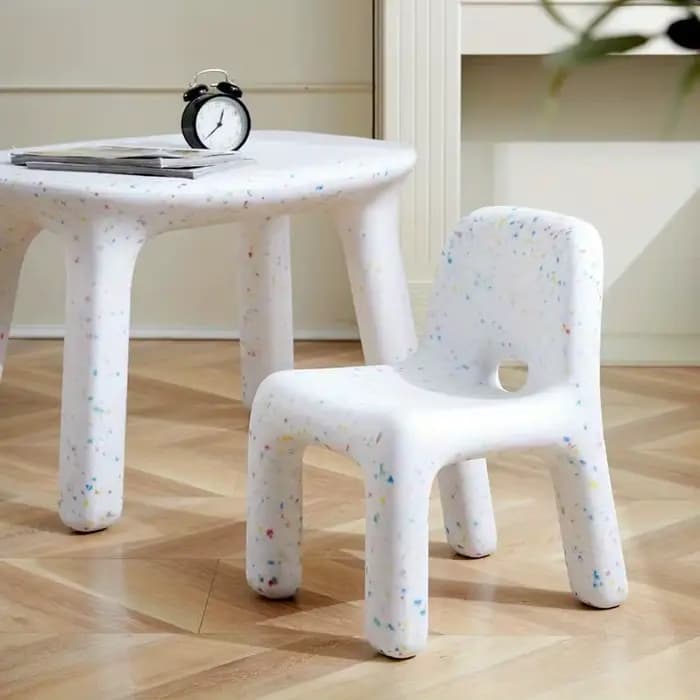 Chaise en plastique de style nordique de haute qualité, banc d'extérieur compact avec dossier, parfa