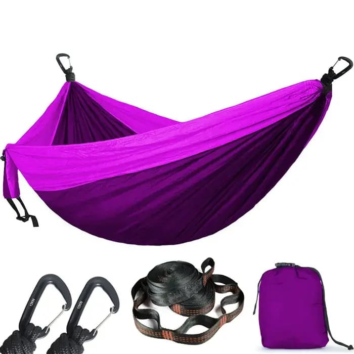 Hamac de Parachute Double pour 2 Personnes avec Sangles – Idéal pour le Camping
