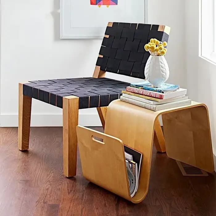 Table basse nordique minimaliste, pièce maîtresse chic en bois massif, idéale pour les salons et les
