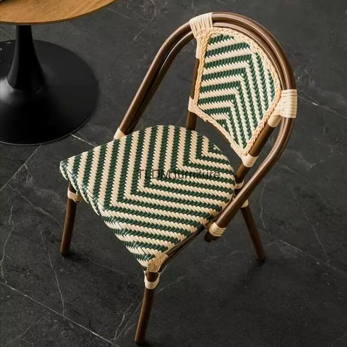 Chaises de salle à manger en rotin de jardin extérieur