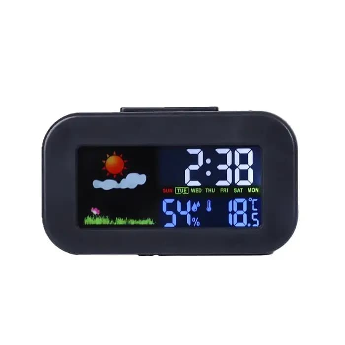 Horloge de station météo avec affichage couleur – Moniteur de température et d'humidité, rétroéclair