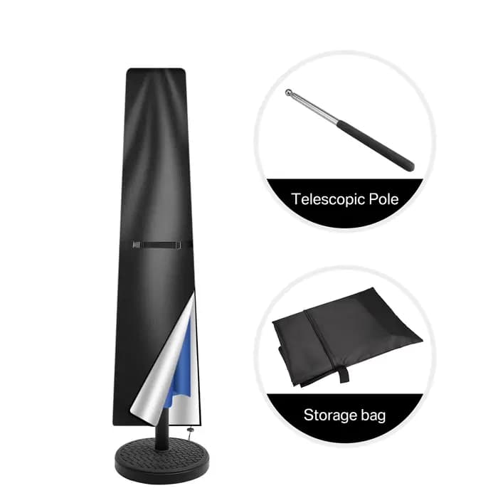 Housse de Parasol de Patio avec fermeture éclair et tige pour grand Parasol décalé, imperméable, inc