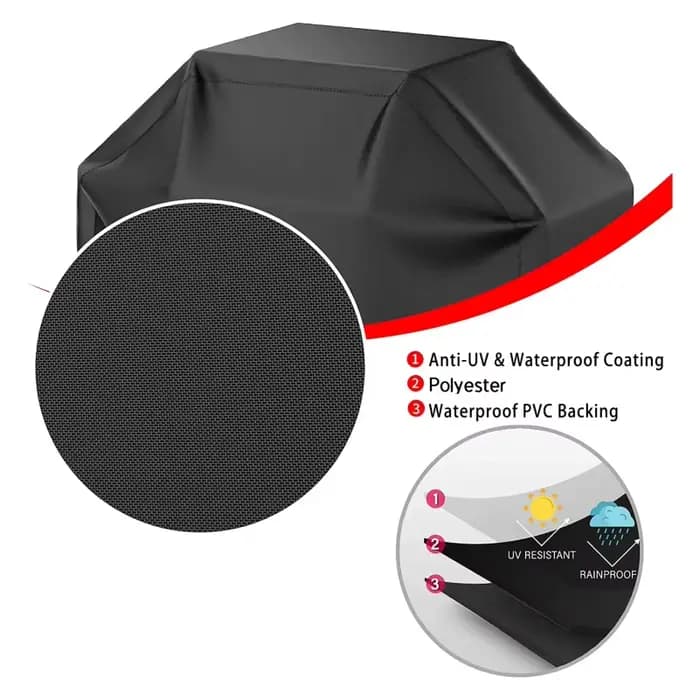 Housse de barbecue robuste et imperméable, noire, résistante à la chaleur et aux taches, pour barbecue à gaz, plusieurs tailles, protection extérieure pour barbecue