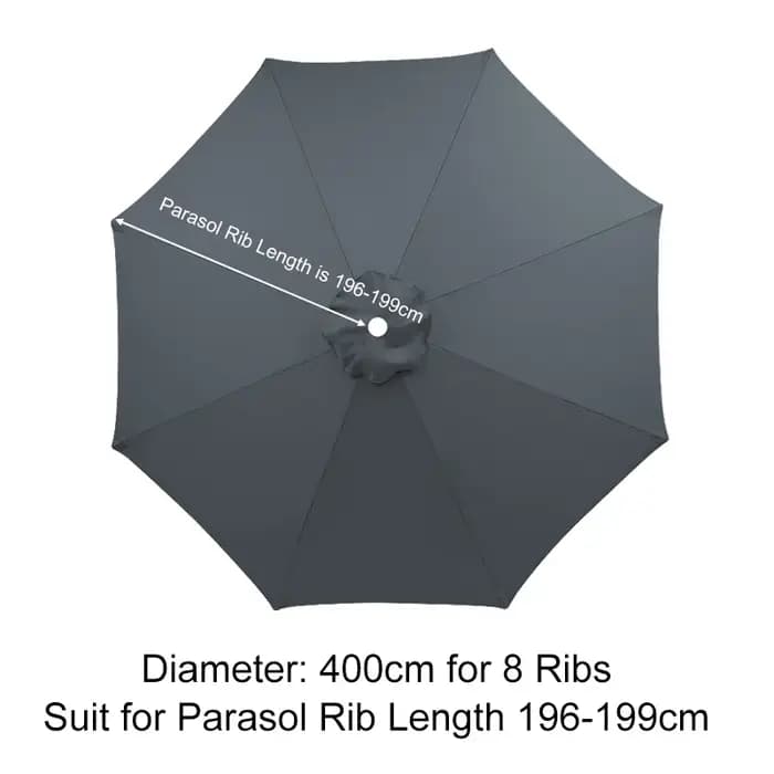 Tissu de rechange pour parasol d'extérieur 400 cm