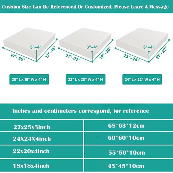 Juste de coussin de remplacement pour meubles de jardin