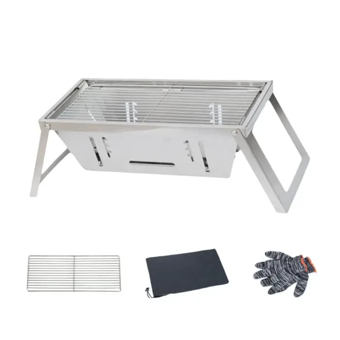 Réchaud de barbecue pliable en acier inoxydable portable