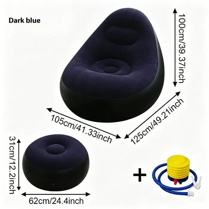 Fauteuil gonflable rapide et facile à gonfler avec repose-pieds