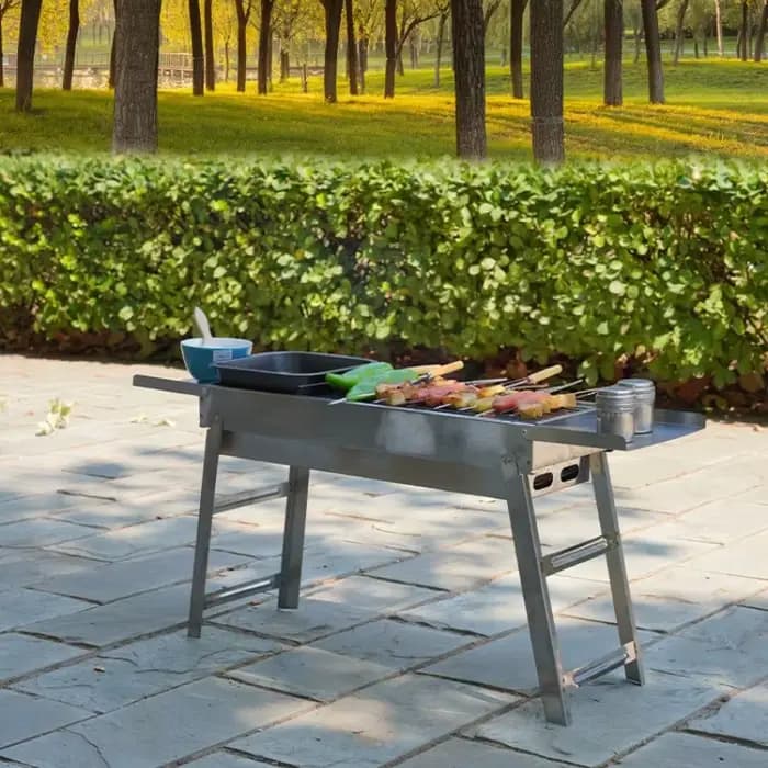 Barbecue portable pliable en acier inoxydable pour camping en plein air