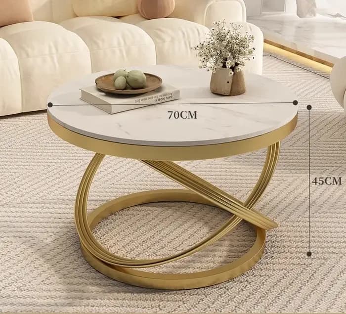 Salon de luxe Table basse Design moderne Premium Glam Tables basses blanc rond Muebles Para El Hogar décoration de la maison