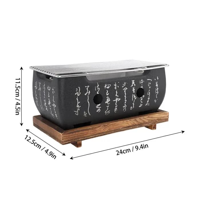 Poêle à Barbecue japonais rectangulaire au charbon de bois, chauffage rapide, Base de gril en fil d'
